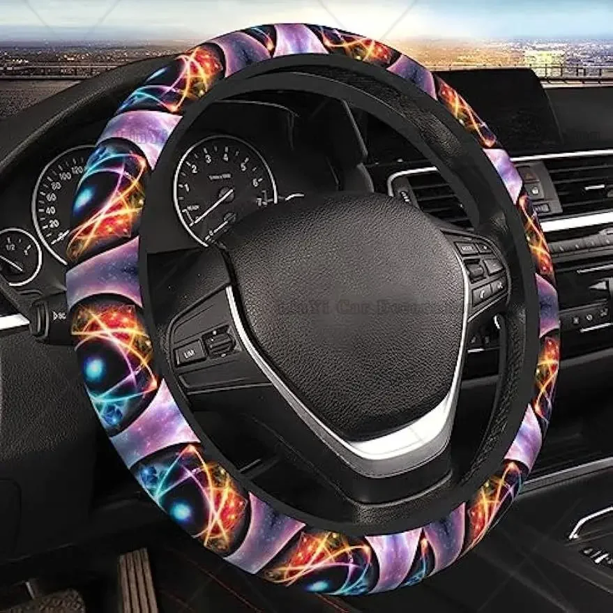 Wonderful Universe Elastic Car Steering Wheel Cover High-Elastic Chloroprene Rubber Eco-Friendly Durable Car Interior 15 inch