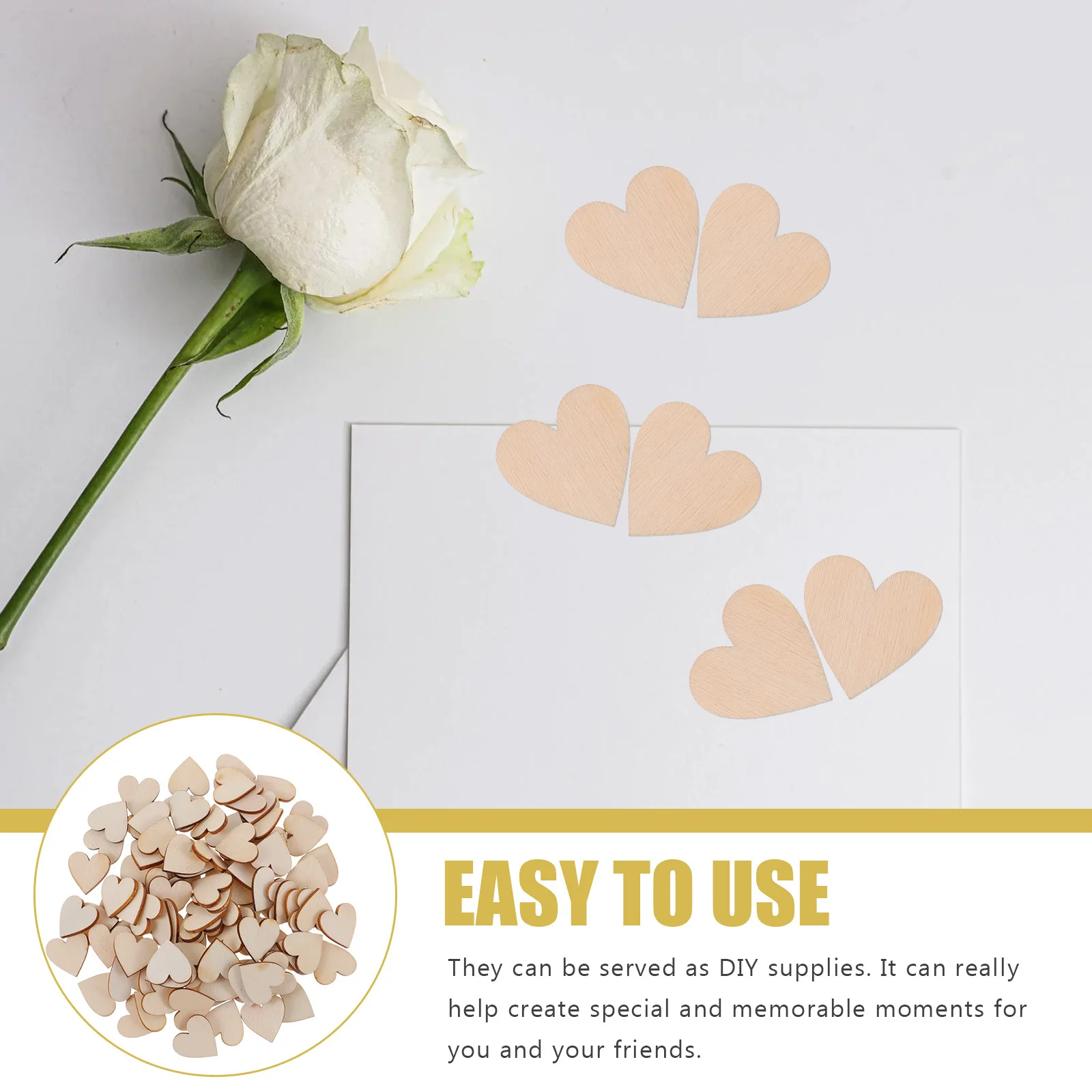 

300pcs Wooden Heart Shapes Unfinished Craft Tags Diy Wood Slices For Art Projects Christmas Wedding Party Decor Supplies