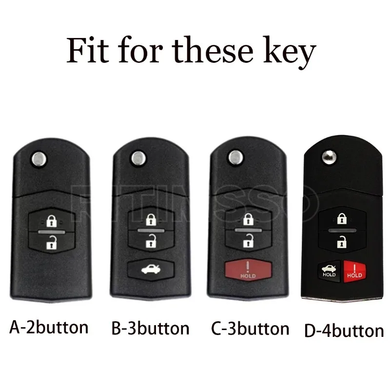 New Fashion Color Car Key Case Cover for Mazda 3 5 6 Series M6 RX8 MX5 2 3 4 Buttons Flip Key Protector Fob Bag Accessories