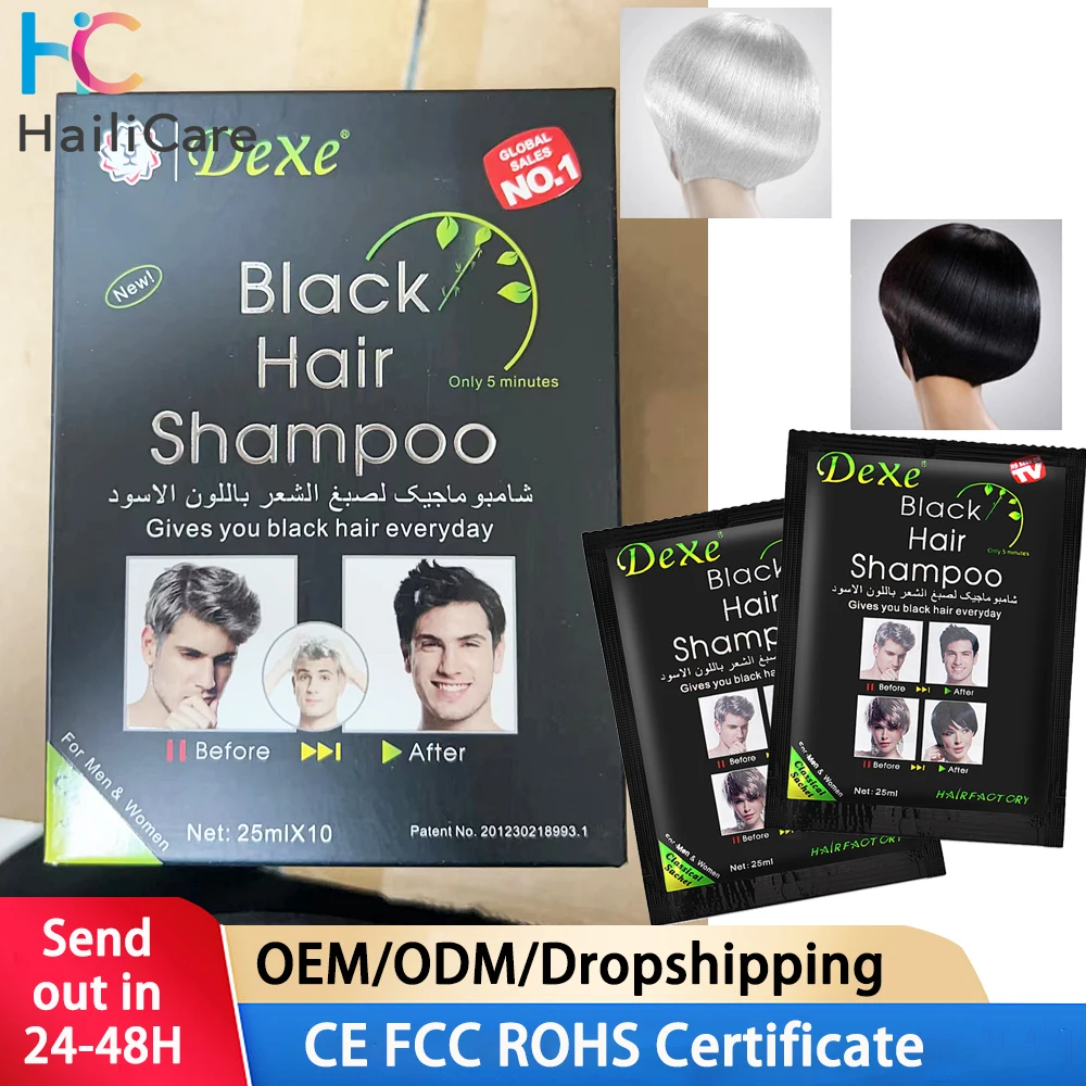 

250ML Black Hair Shampoo For Men Women 5 Minutes Fast Become Black Hair Dye Herb Natural Hair Care Restore Colorant Shampoo