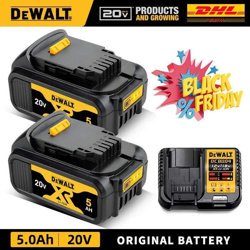 Original DEWALT battery 20V, 5AH, rechargeable lithium-ion battery, DCB115, DCB118, fast charging, DEWALT tool battery,