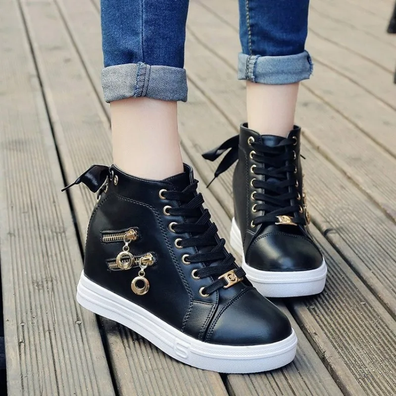 2024 Summer New Fashion Trend Women\'s Platform Shoes white Comfortable pu leather Casual Woman wedges Sneakers zapatos de mujer