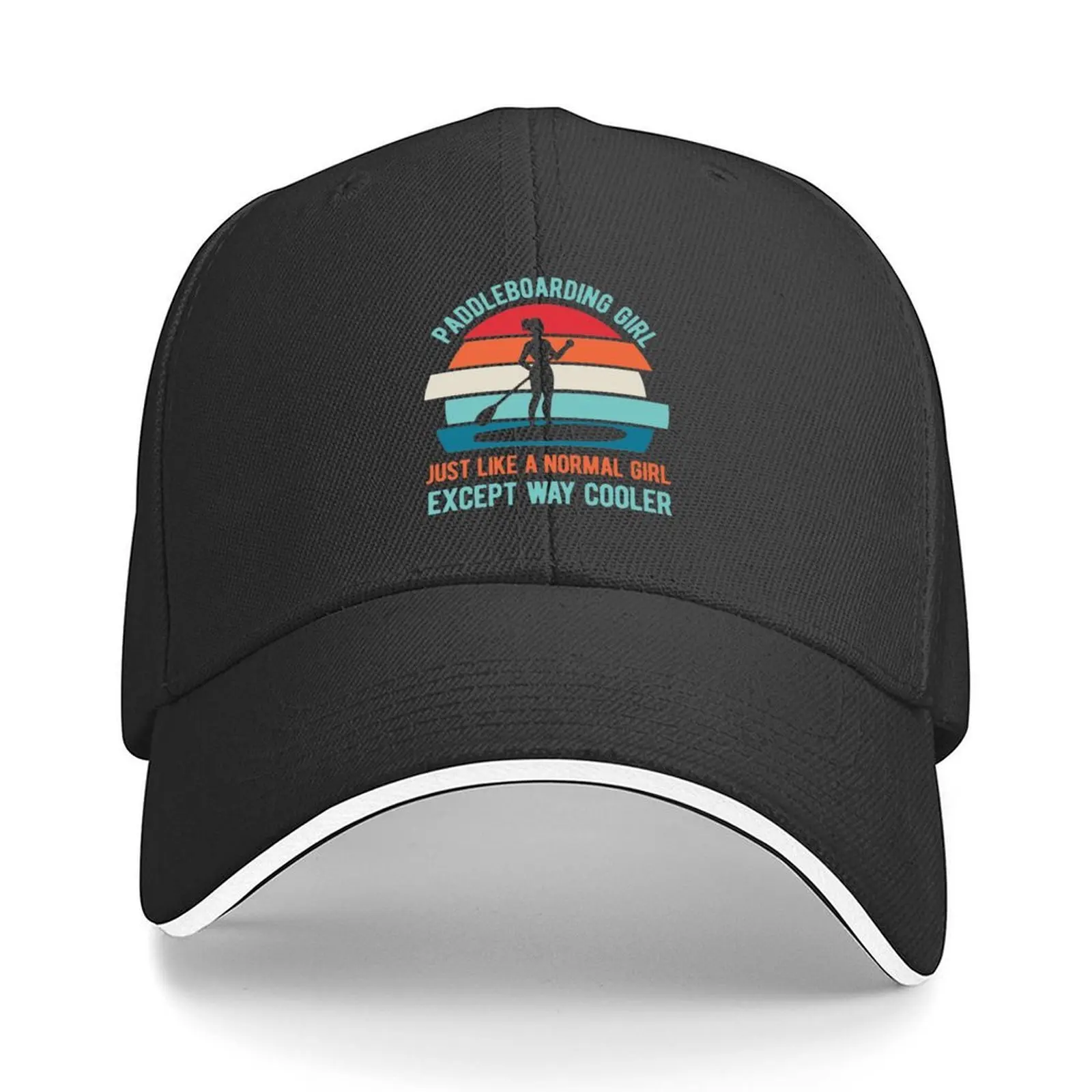 

Funny Paddle Board Paddleboarding Girl Baseball Cap Thermal Visor Custom Cap fashionable black For Women Men's