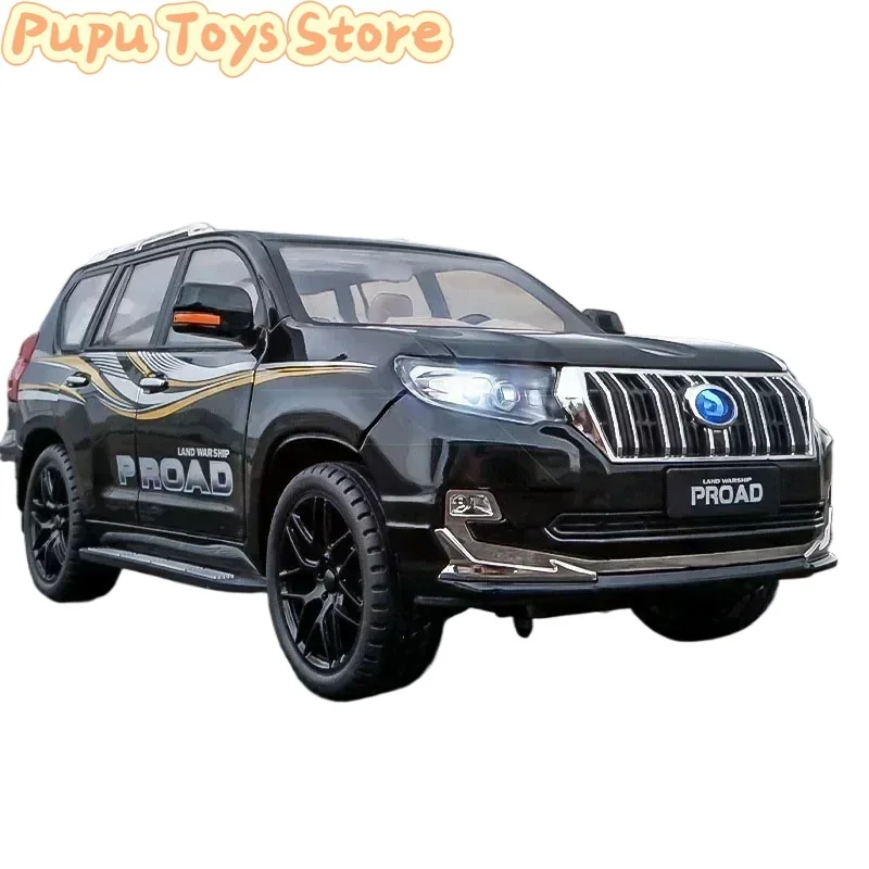 

1:18 TOYOTA Land Cruiser Prado SUV Alloy Car Model Diecast Toy Vehicle Simitation Sound Light Cars Toys For Children Kids Gift