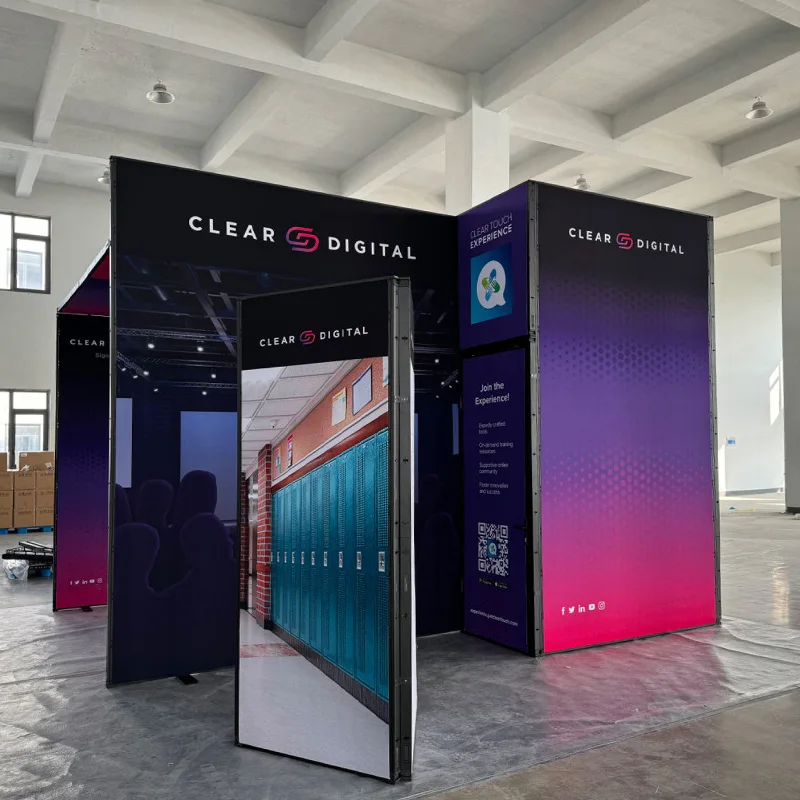 Customized 3.6m Height 20x20 6x6m Easy Assembly  Modular Expo Event Exhibition Display Island Trade Show Booth with Storage