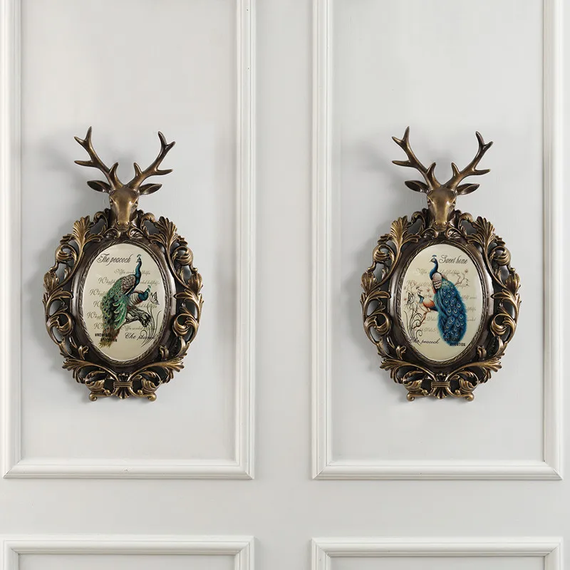 Sofa background wall deer head wall decoration wall pendant restaurant  decoration pendant