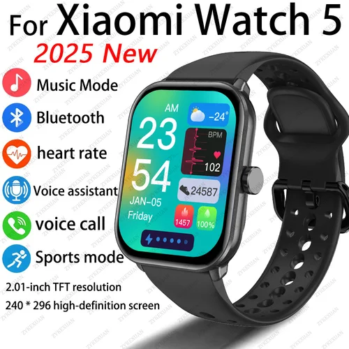 Para Xiaomi Watch 5 versión Global hombres mujeres HD AMOLED pantalla ritmo cardíaco Bluetooth llamada GPS pista impermeable deportes reloj inteligente