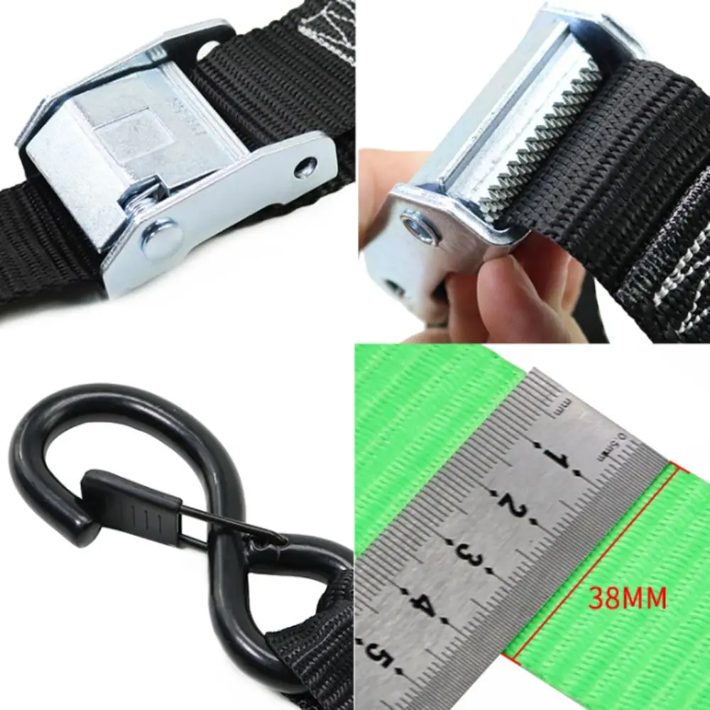 Lock S Hook Tie Down Strap Heavy Duty Long Belt Cargo Lashing Belt Secure Universal Ratchet Heavy Duty Strap Transportation