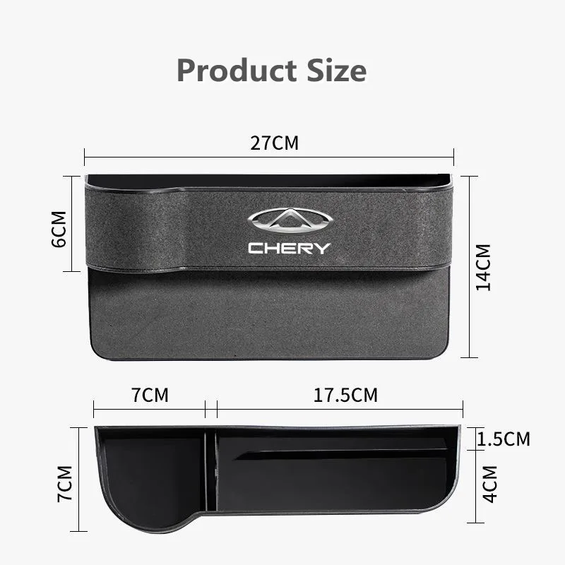 Suede Seat Side Storage Pocket for Car Seat Gap Filler Box For Chery Tiggo 3/5x/8/E3E5 Arrizo 3/5/GX/7e Fengyun 2A3