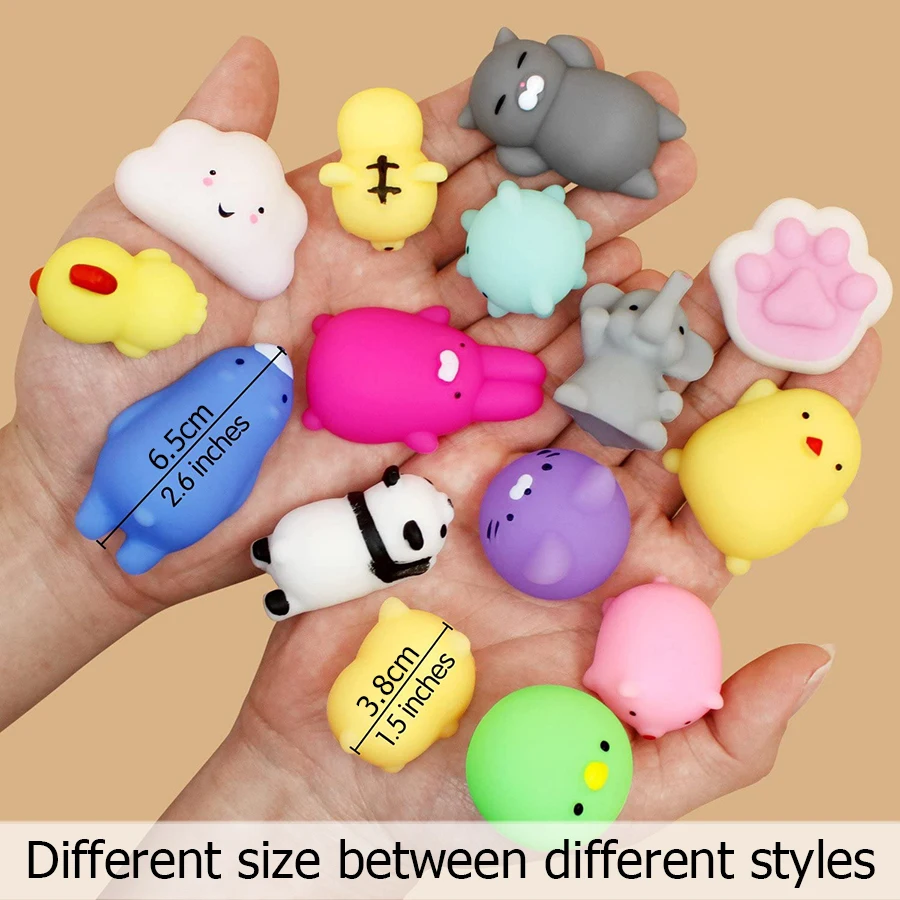 Animal bonito Anti-Stress Ball, Squeeze Mochi, Rising Toys, Abreact Soft, Sticky Stress Relief, Presentes engraçados, 5 Pcs, 10 Pcs, 20Pcs