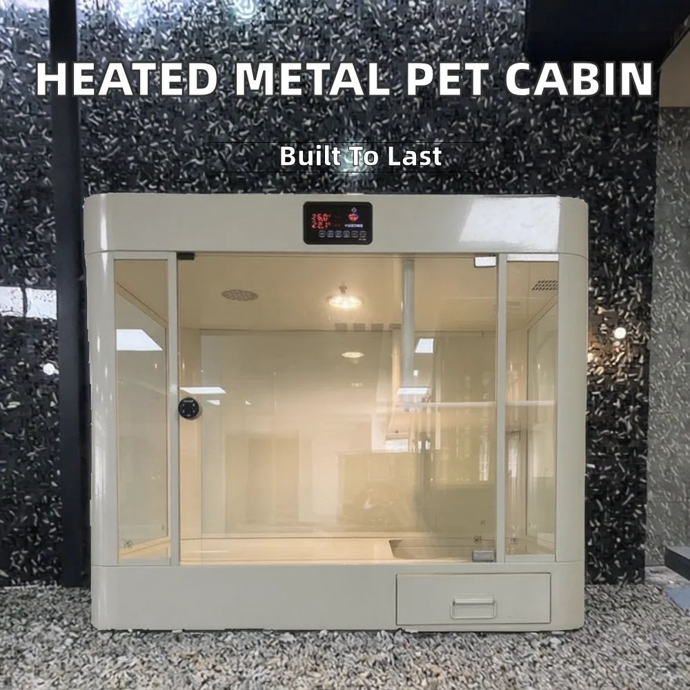 Multi-functional Simple Stainless Steel Pet House for Cats Dogs Heating Purification Durable Solid Box Indoor Use All Seasons