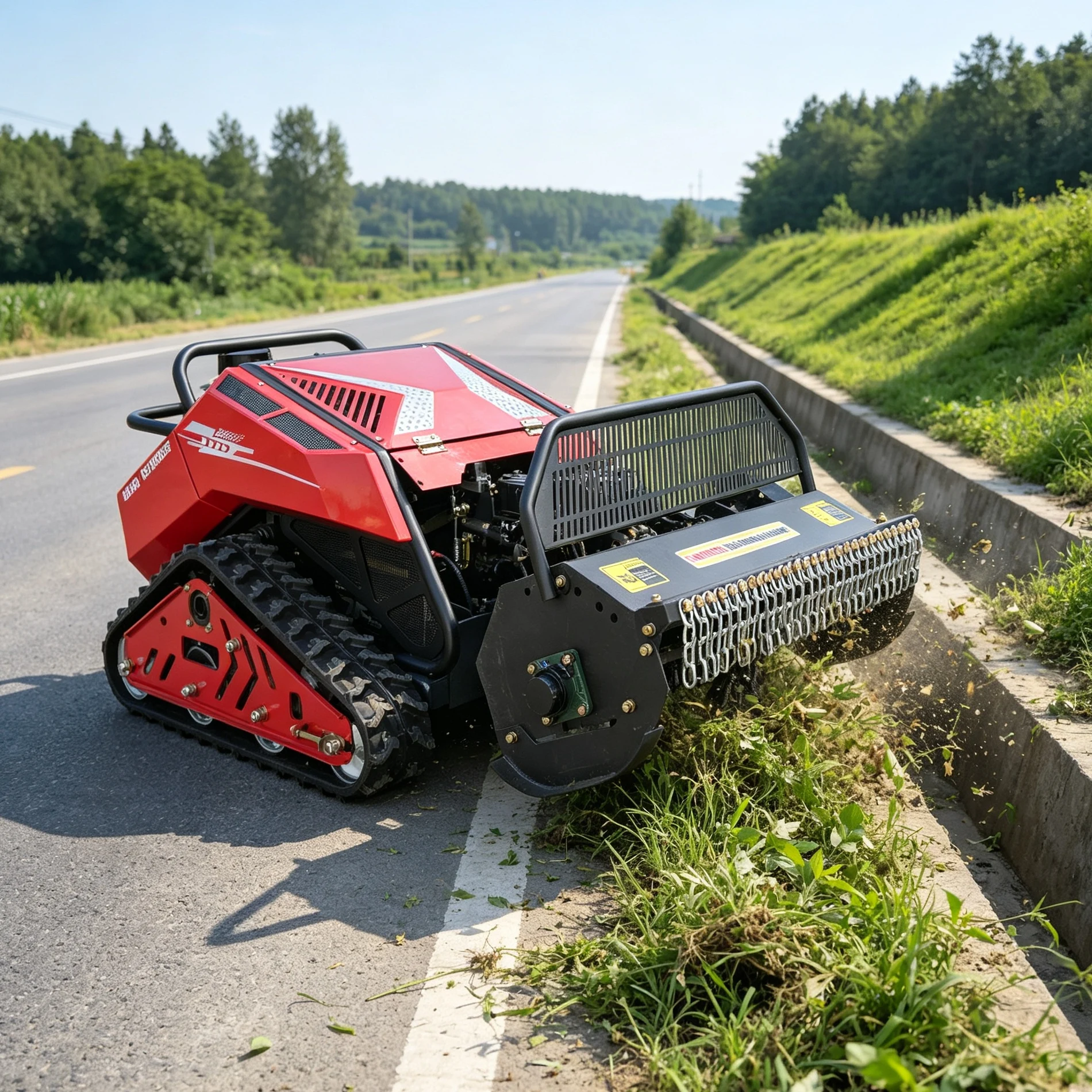 Top-rated Remote-Controlled Tracked Trencher Crawler Flail Mower for Vineyard Mini Tractor