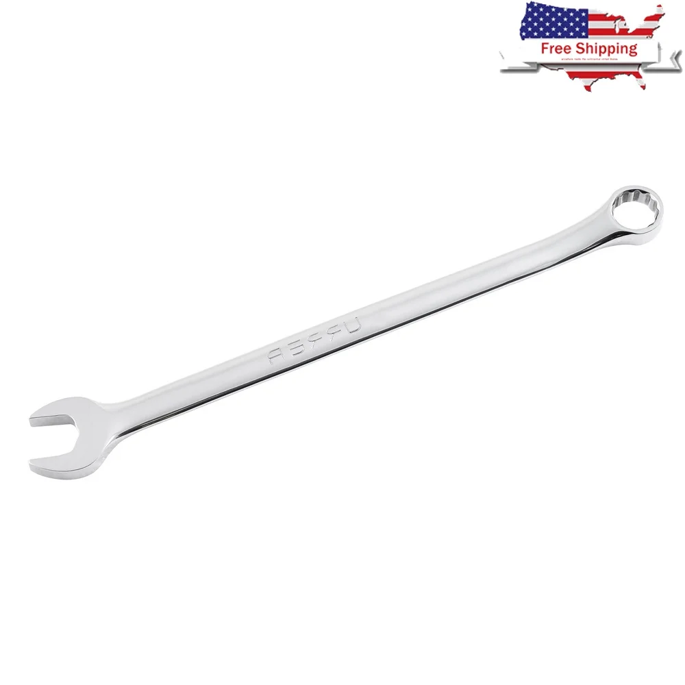 

13mm Extra Long Combination Wrench Metric Full Polished Chrome Durable Nickel-Chrome Coating 12-Point Lobular Design 3-Point