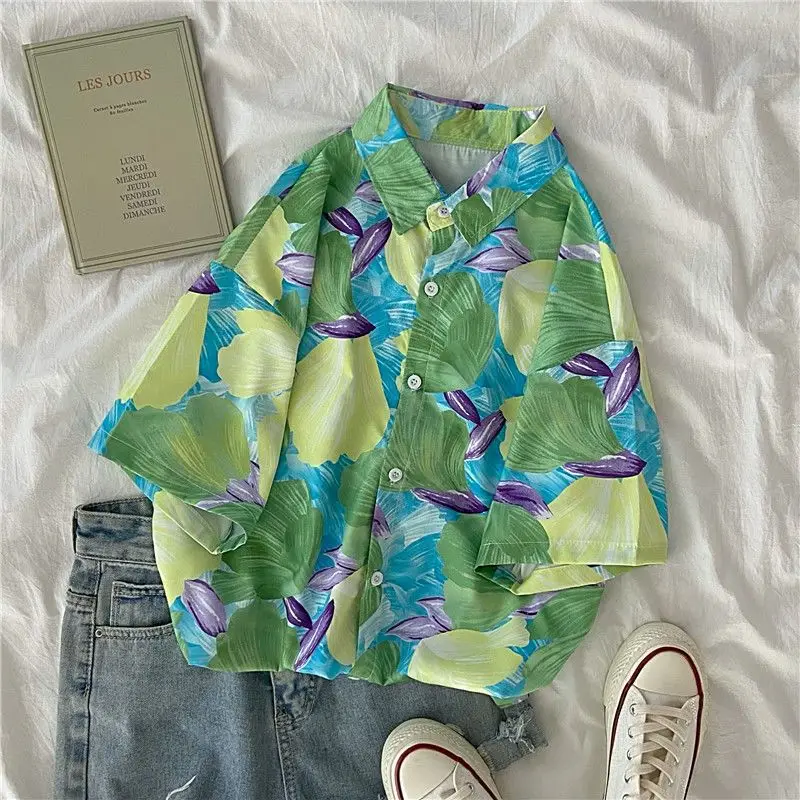 

Daisy Printed Hawaiian Beach Shirt for Men Women Summer Short Sleeve Aloha Shirts Holiday Vacation Clothing Chemise 2023