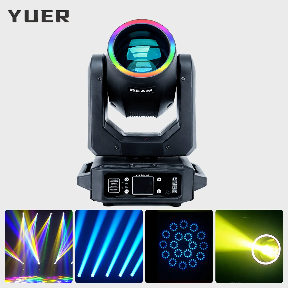 

200W LED Beam Moving head light with SMD Ring Rainbow effect DMX512 control for DJ Disco party bar club wedding stage lighting