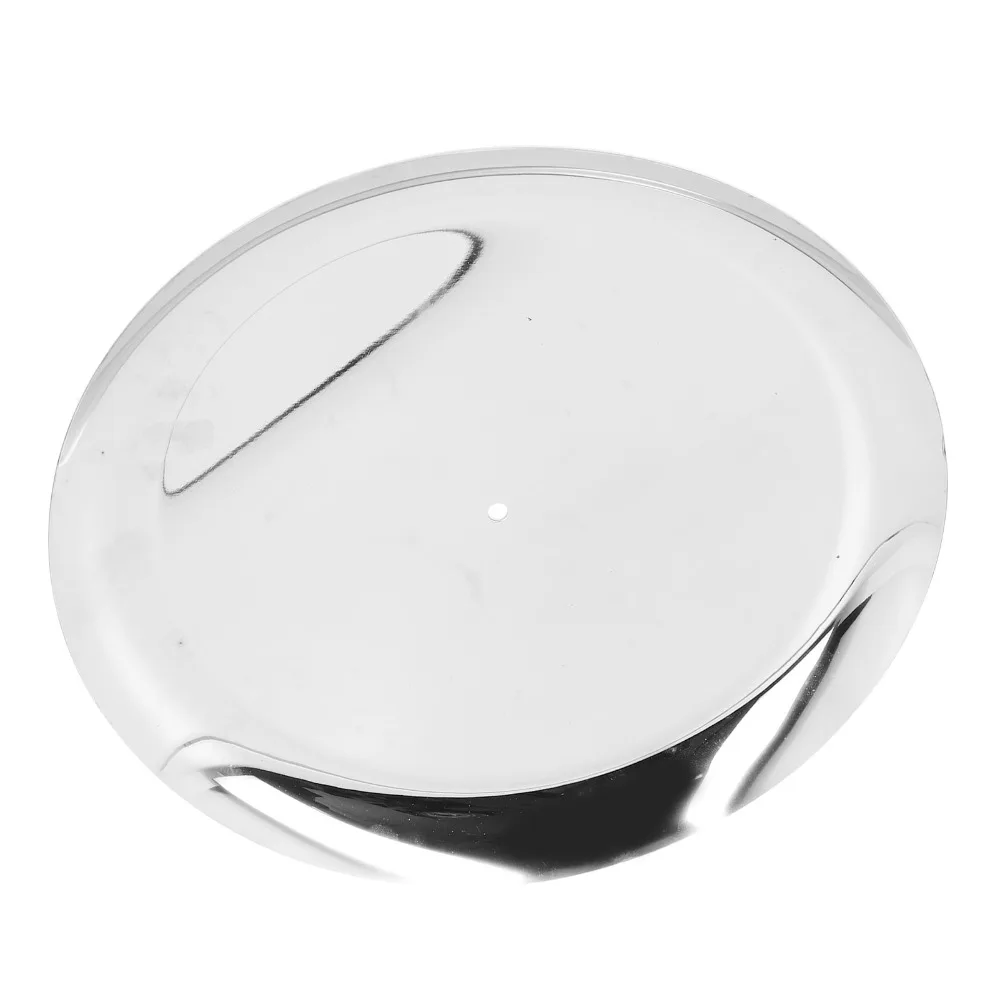 Rustless Steel Tier Tray Polished Surface Stable Support Serving Platter Round Edged Double Layer Structure Food Tray