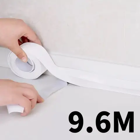 Bathroom Sealing Tape Caulk Tape Self Adhesive Waterproof Toilet Sealing Tape Strip PVC Oil-Proof Kitchen Sink Edge Wall Sticker