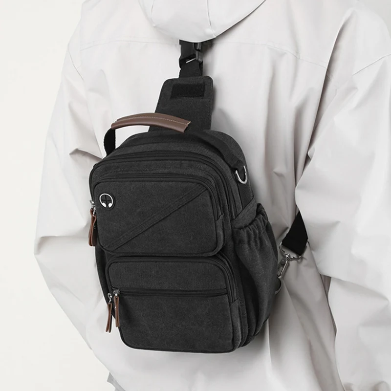Mochila de lona retro para senderismo – Bandolera cruzada hombre - imagen 2