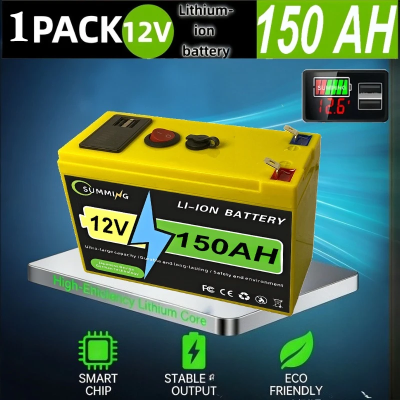 

High Quality 12V 150Ah LiFePO4 Lithium Battery Built-in BMS for Home Storage RV Off-Grid Solar Marine
