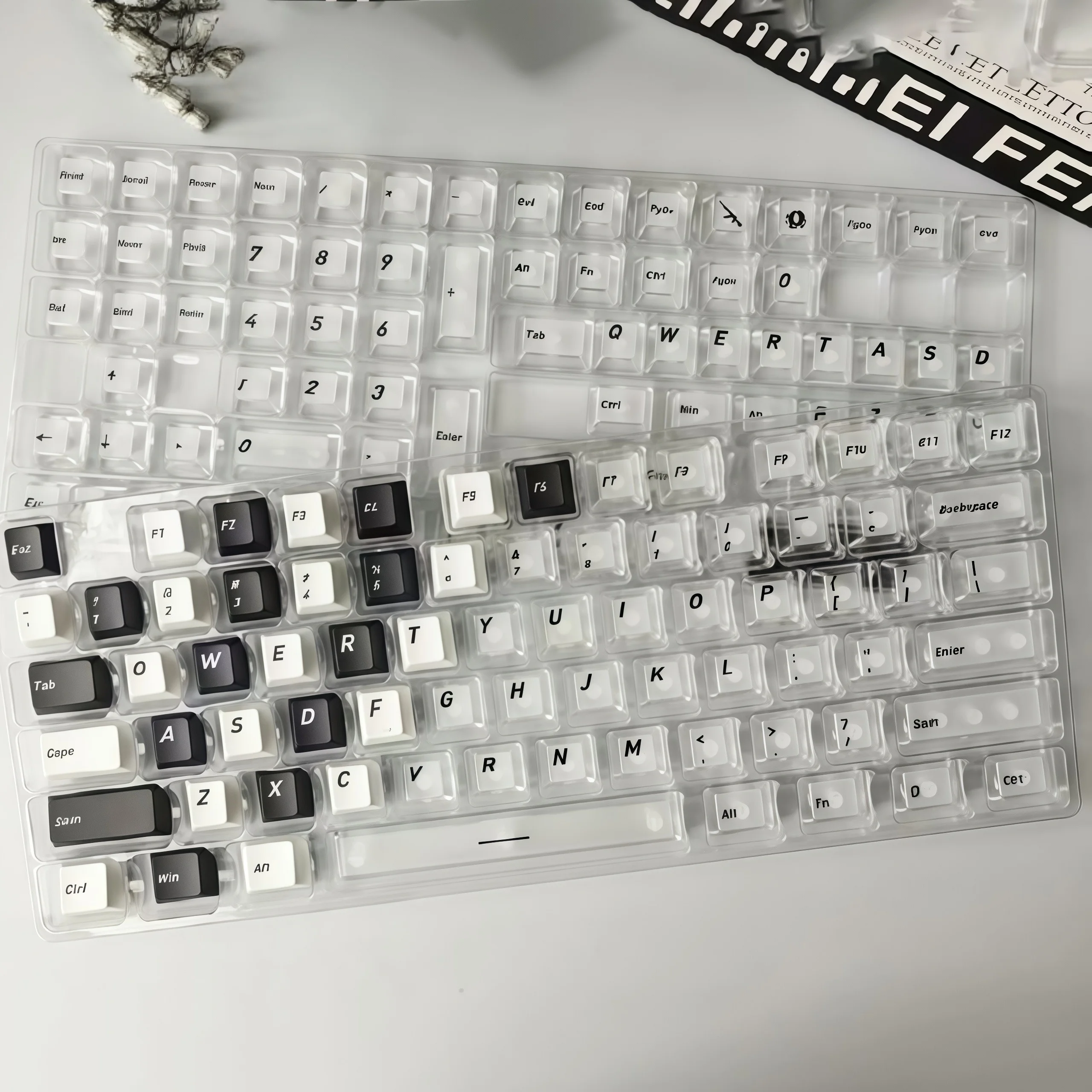 

Прозрачные колпачки для клавиатуры Polar Day Foggy, 136-клавишные колпачки для клавиш Dye Sub PBT, вишневый профиль для переключателей MX, механическая клавиатура