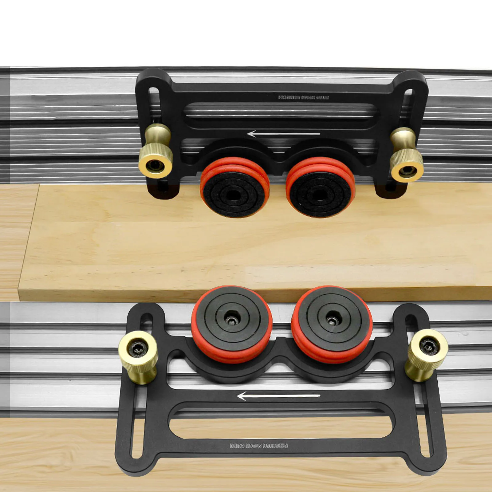Double Wheel Bearing Roller Double Wheel Bearing Stock Roller with Sliding Blocks Table Saw Feeding  Roller for Woodworking