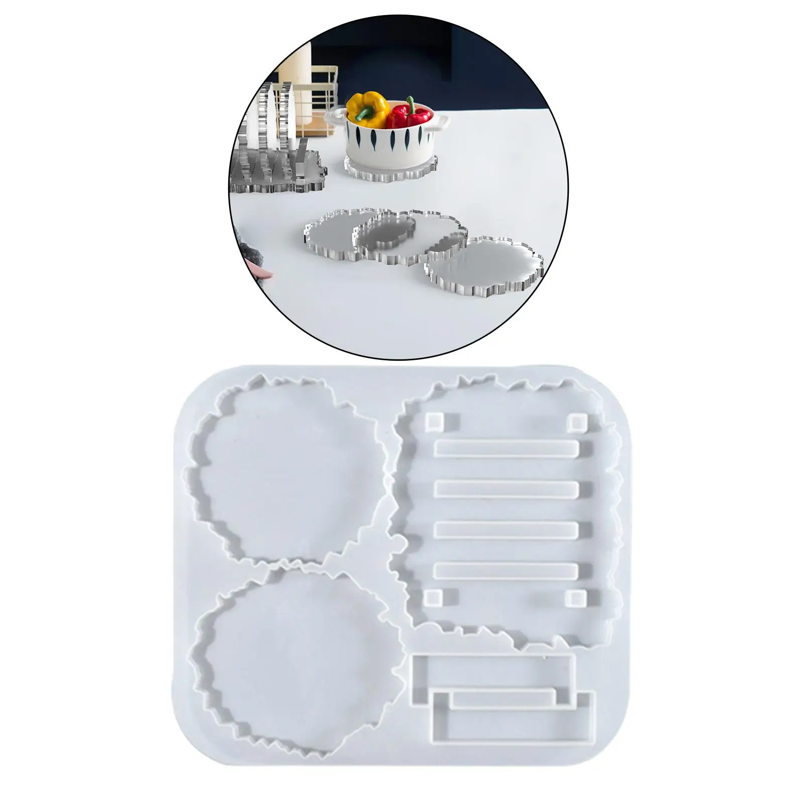 

2x Epoxy Resin Coaster Casting DIY Widely Applicable Reusable