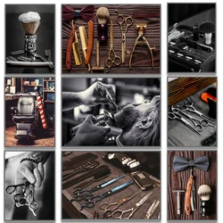 Barbershop Poster Shaving Accessories Barbershop Tools Prints Canvas Painting Hairdresser Gifts Barbershop Wall Home Decoration