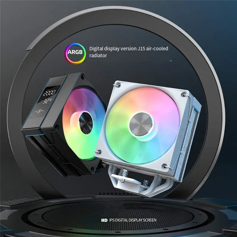 ABIJ-CPU Cooler With 4 Heat Pipes Professional Digital Display Radiator-TDP 250W4PIN CPU Air Cooler For LGA1700 AM4 AM5 B