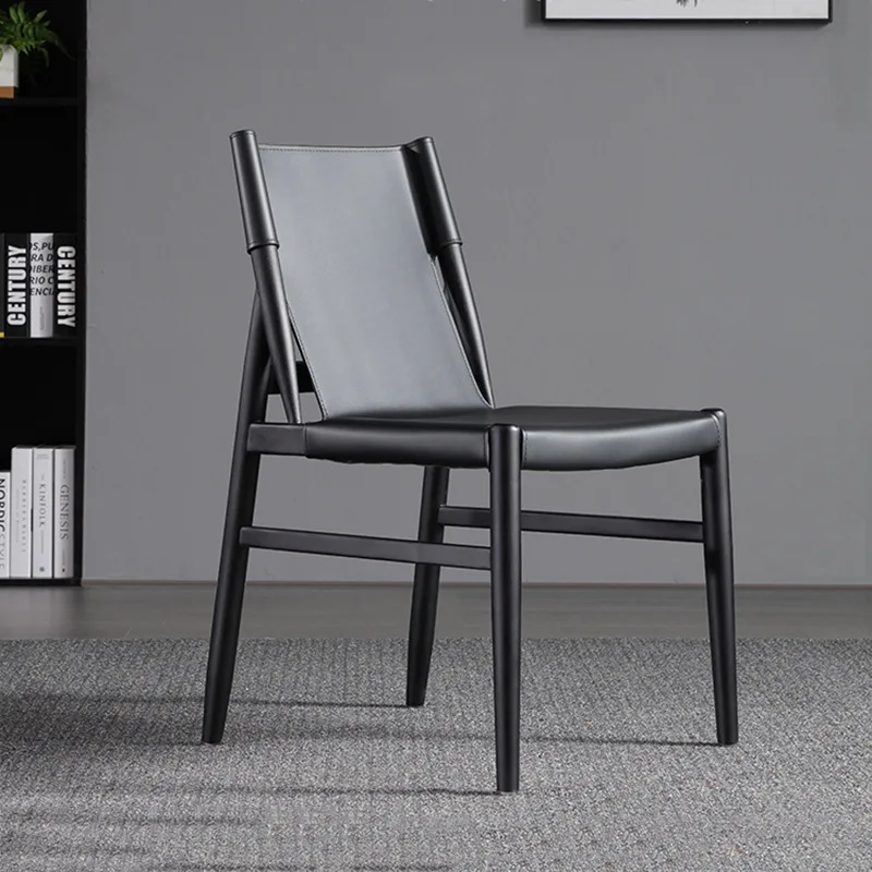 كراسي تناول الطعام المصنوعة من الجلد ذات سرج من Homestay بتصميم خشب الرماد كراسي تناول الطعام لحفلات الفنادق أثاث منزلي بسيط سيلا كوميدور Lscy