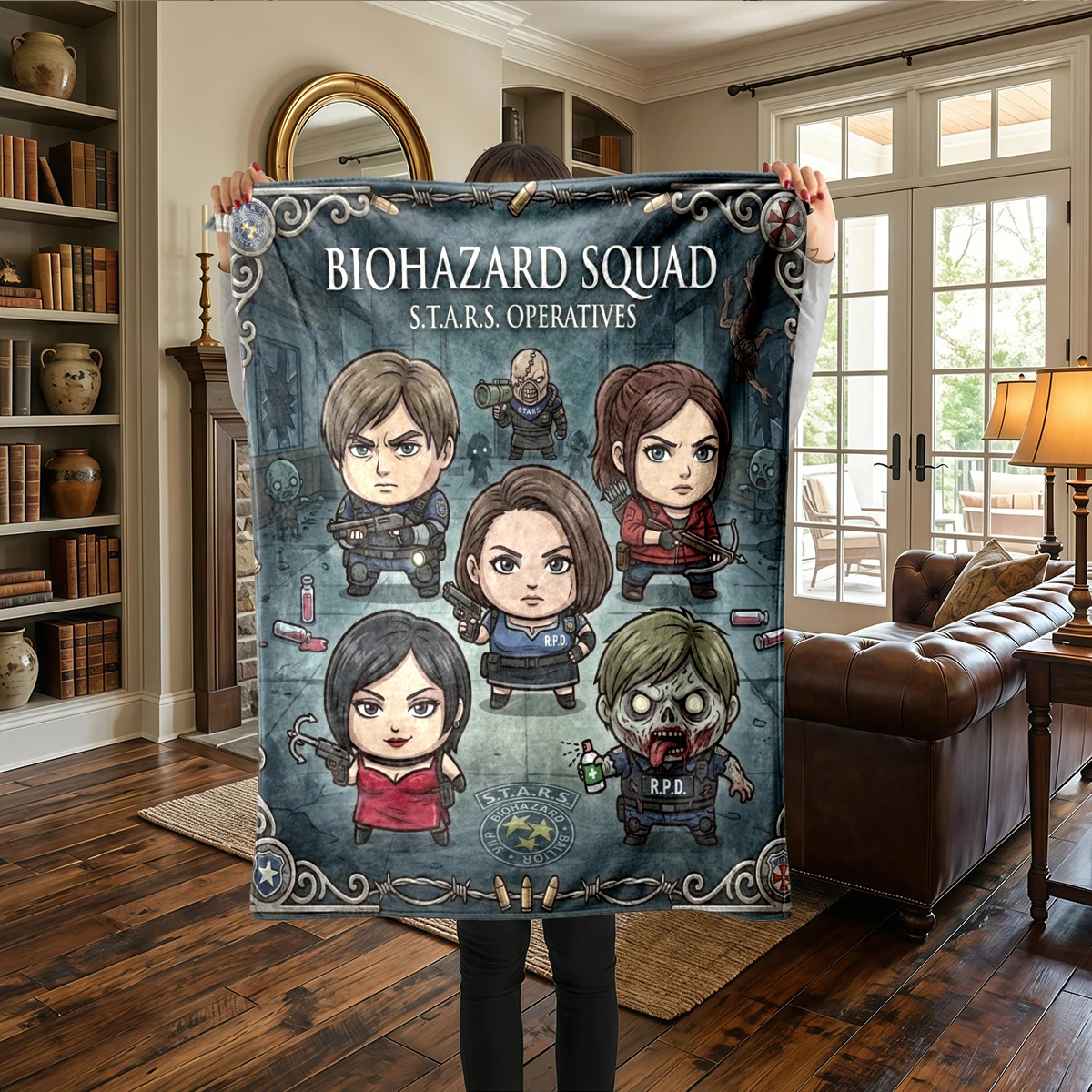 Resident Evil Printed Flannel Blanket Warm - Comfortable, For Chairs, Travel -HE51