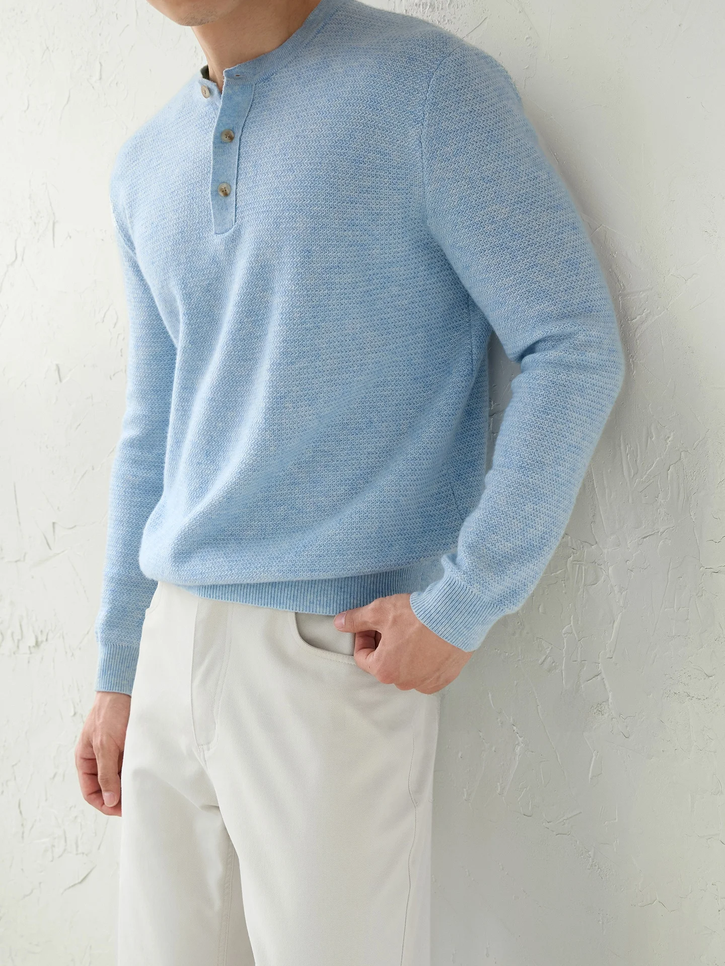 Men's Knitted Half Zip Sweater Long Sleeve High Collar Winter New Style Breathable Comfortable Nylon Wool Blend Pullover