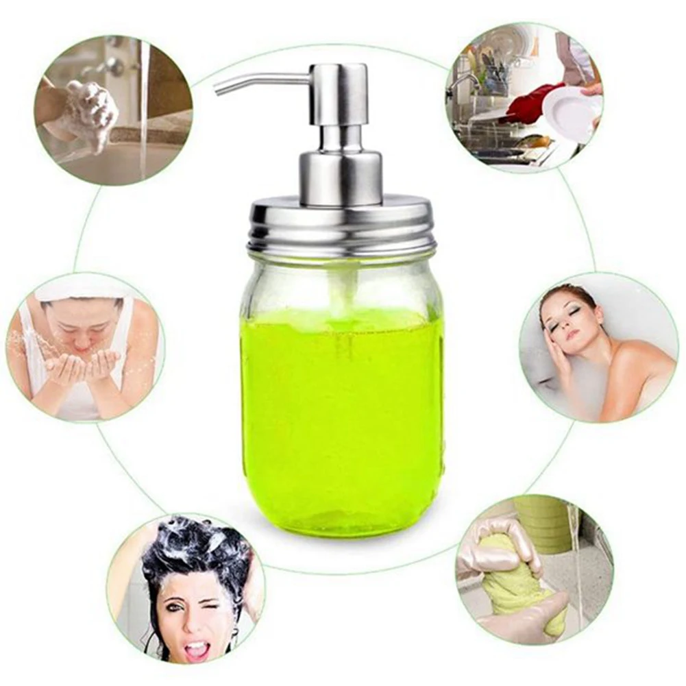 4-pak pokrywek dozownika mydła Mason Jar z pompkami Pokrywki dozownika mydła balsamu do 16 uncji Regular Mouth Mason Jar Decor Silver