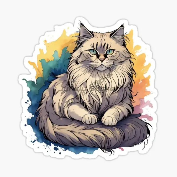 Maine Coon Cat Cute Pets Personalized PVC Stickers for Decorate Room Window Wall Car Van Bicycle Motorcycle Decal Accessories