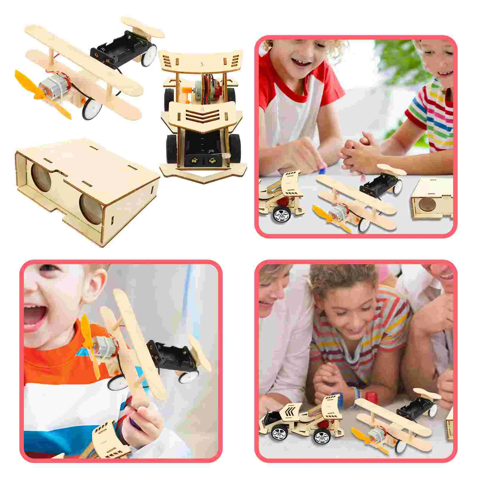 

Assembled Toys Plane Model Kits Glider Electric Car for Kids Airpl DIY Power Airplane Pupils