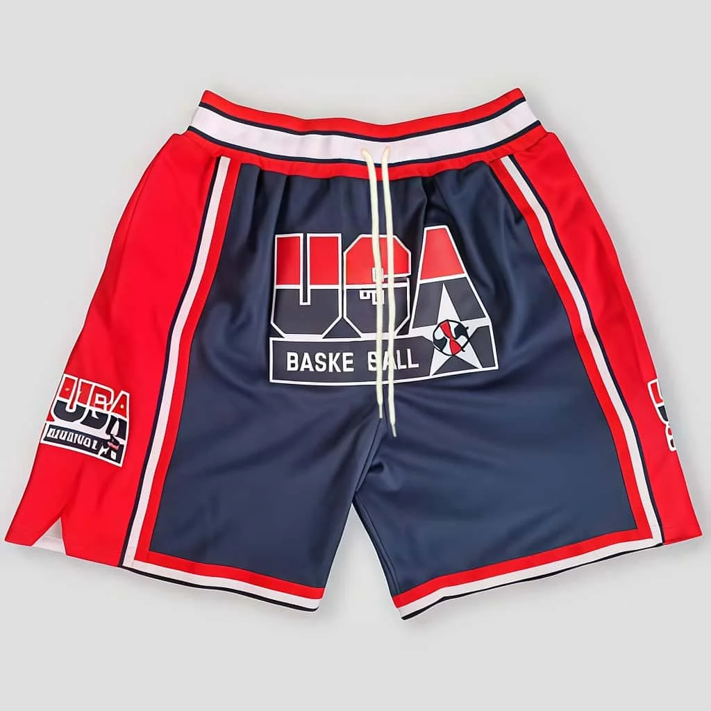 Short de basket-ball 1992 Les shorts de plage pour sports de plein air imprimés en 3D américains sont très confortables, décontractés et respirants