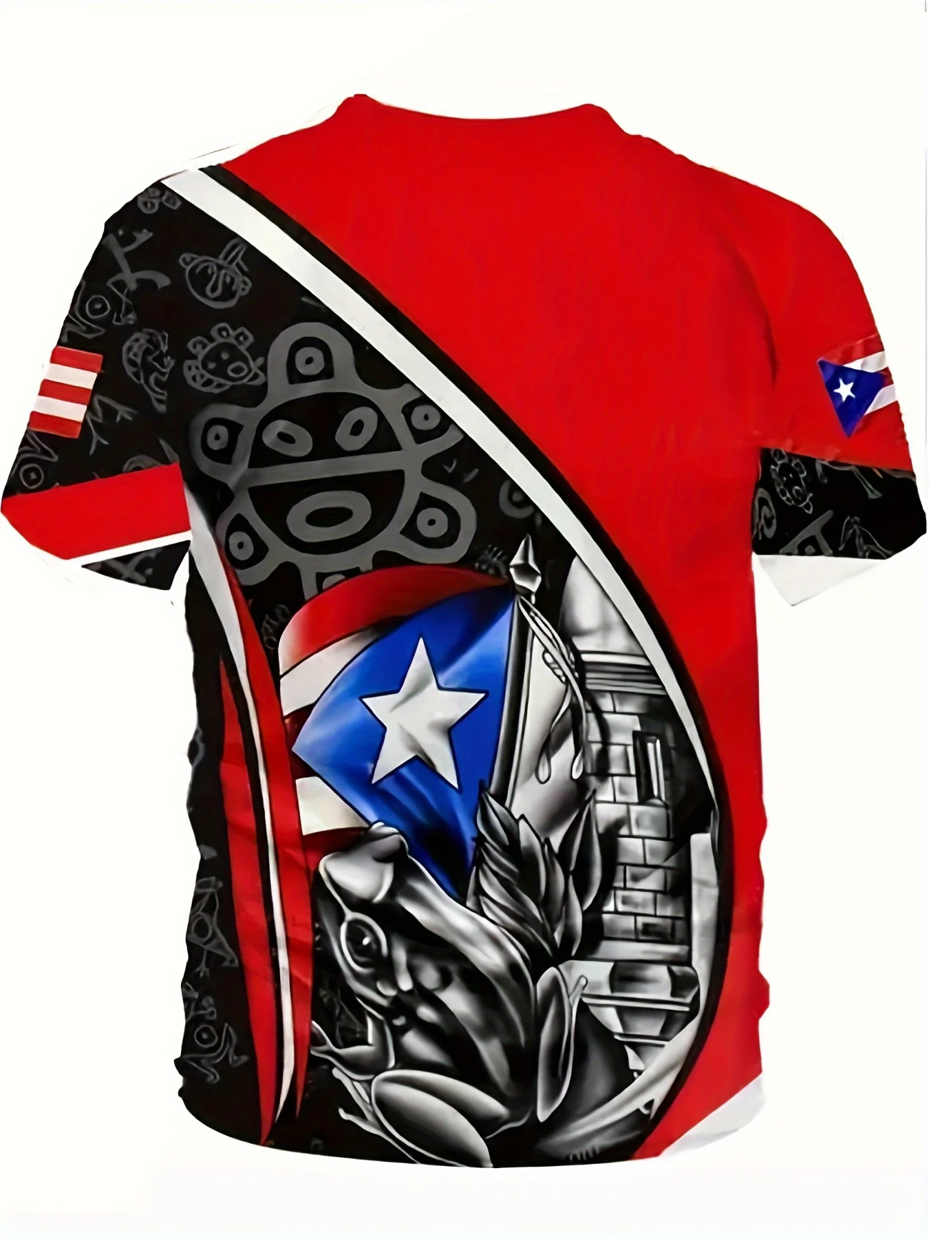 Boys Puerto Rico 3D Graphic T-Shir kids Summer Outdoor Entertainment Street Fashion Versatile Short sleeved Top