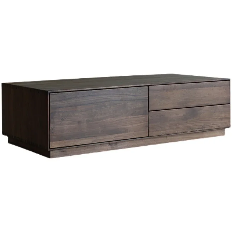 

North American black walnut coffee table Nordic solid wood tea table Small apartment simple modern double-sided rectangular
