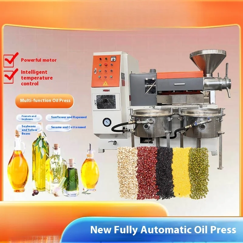 Commercial Fully Automatic Large Peanut, Soybean Oil, Sesame, Rapeseed, Small Spiral Oil Press, Medium-sized Oil Mill