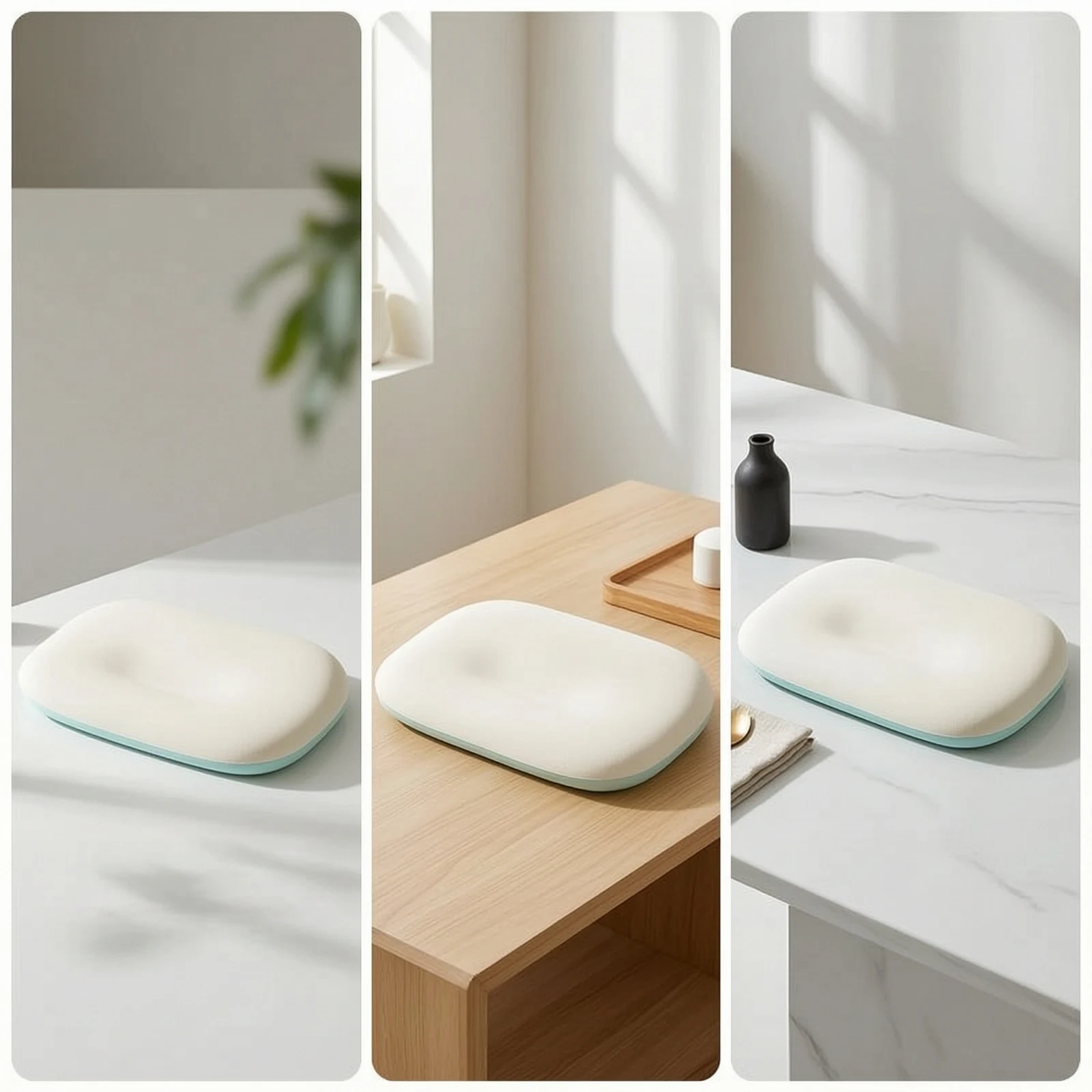 Contour Memory Foam Pillow Two-heightHeight Neck Support Pillow Skin-Friendly Low-Profile for Side Sleepers, Bedroom, Dorm