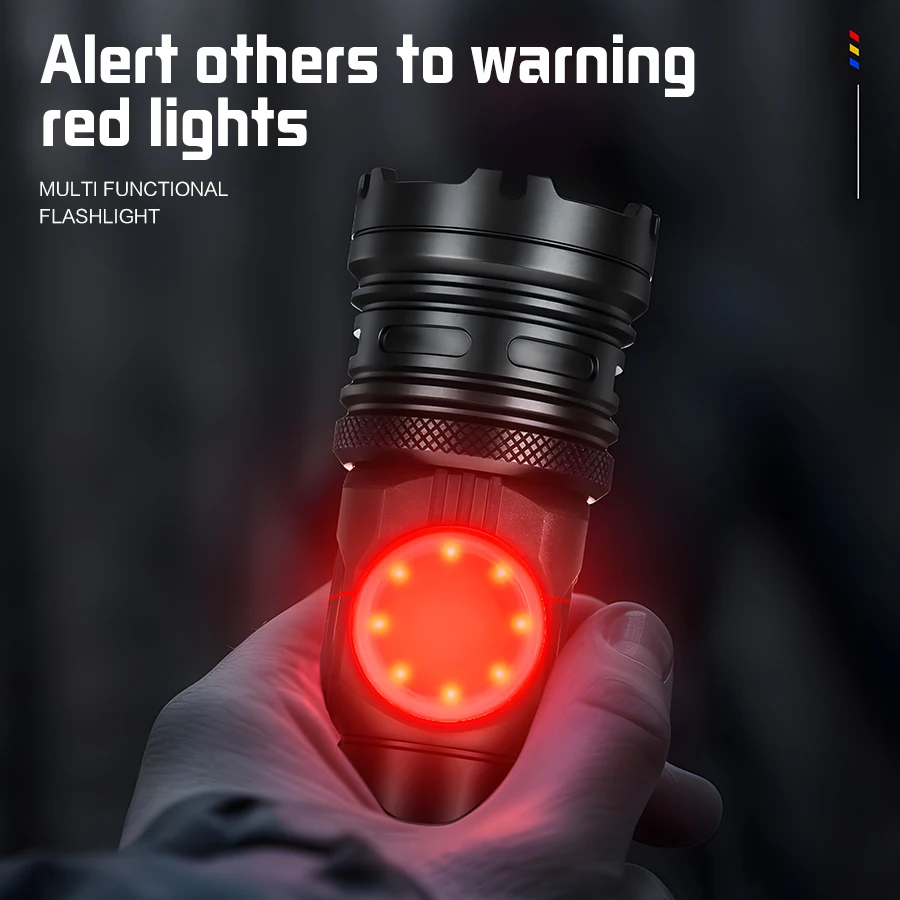 Senter LED jarak jauh, lampu senter LED jarak jauh dengan COB samping, lampu Magnet ekor kuat, pengisian tipe-c, lentera senter paduan aluminium dapat diperbesar