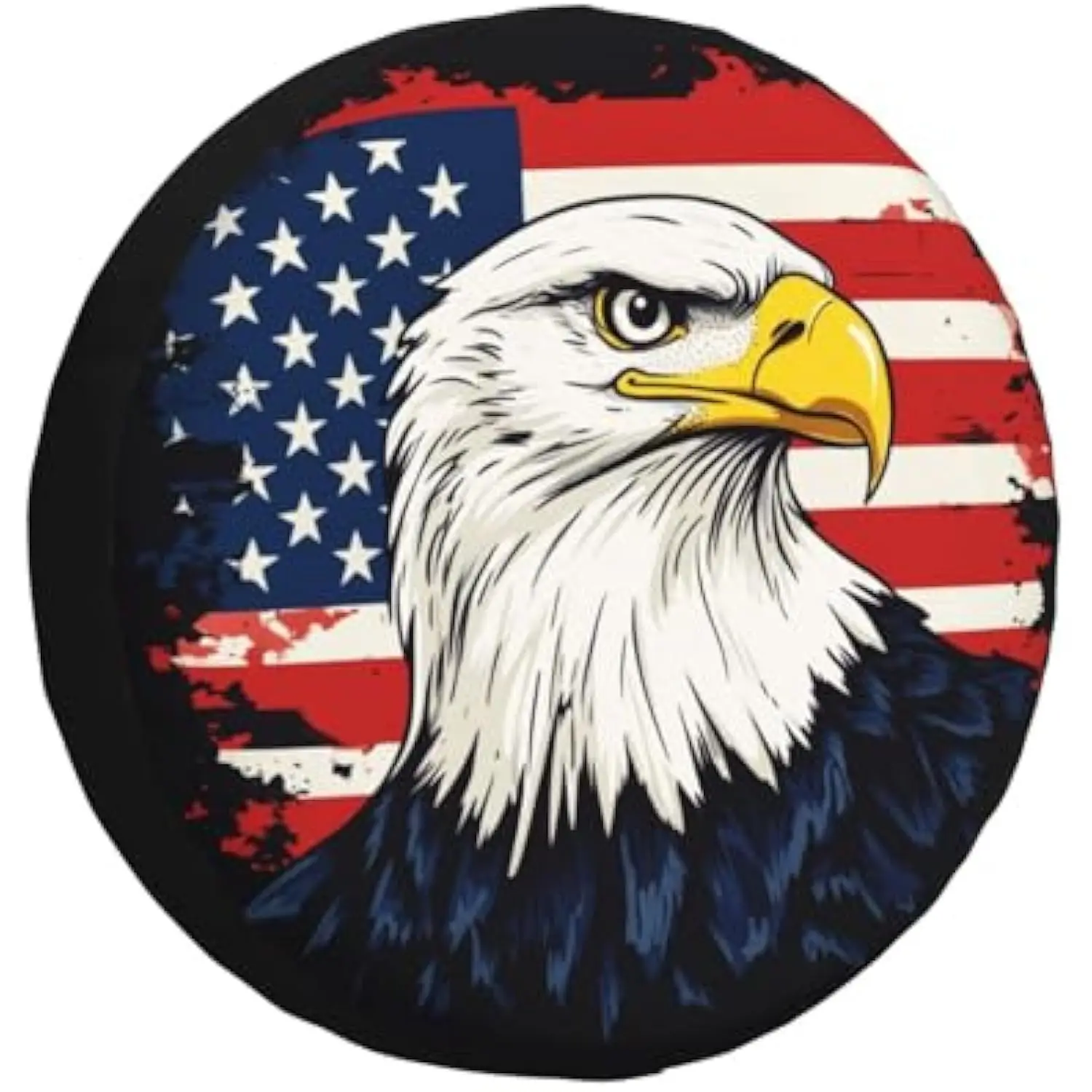 

Чехол для запасного колеса с изображением патриотического бald eagle (белоголового орлика) и американского флага, водонепроницаемый, из полиэстера, для автофургонов и внедорожников