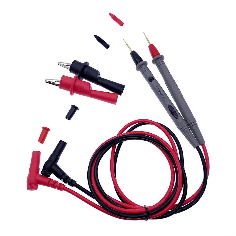 1 pair 10A 20A Digital Multimeter probe Soft silicone wire Needle tip Universal test leads with Alligator clip a pair