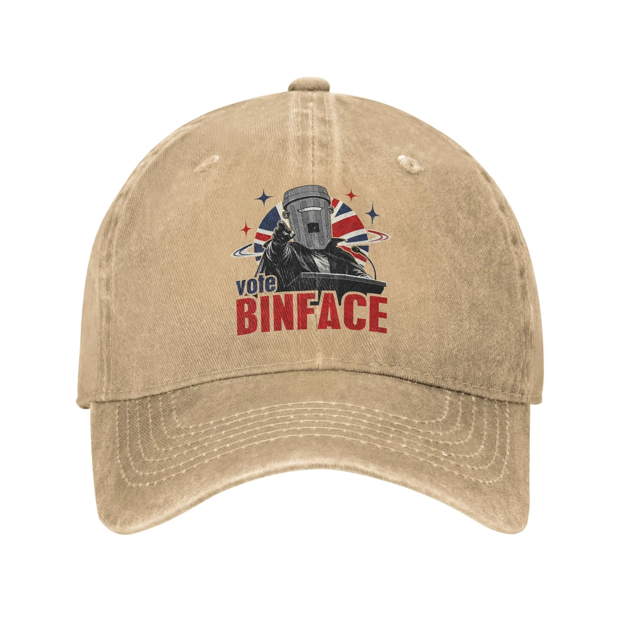 Men Women Vote Count Binface For Prime Minister Print Hats Casual Distressed Denim Baseball Cap Adjustable