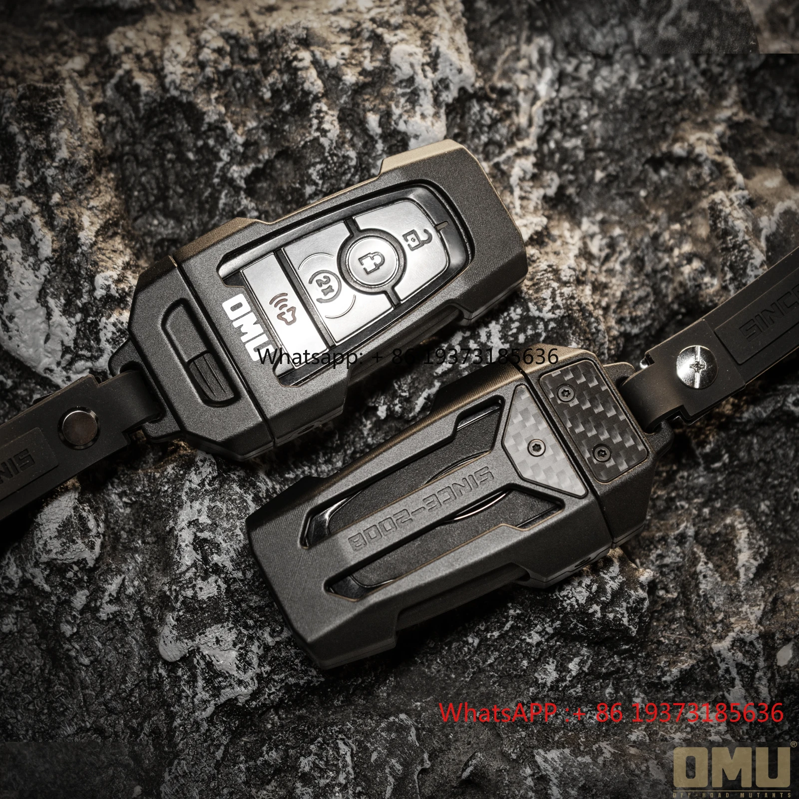 OMU Key Case for Bronco Black Aluminum & Carbon Fiber Key Cover Car Protection Key Shell From Maiker Off Road