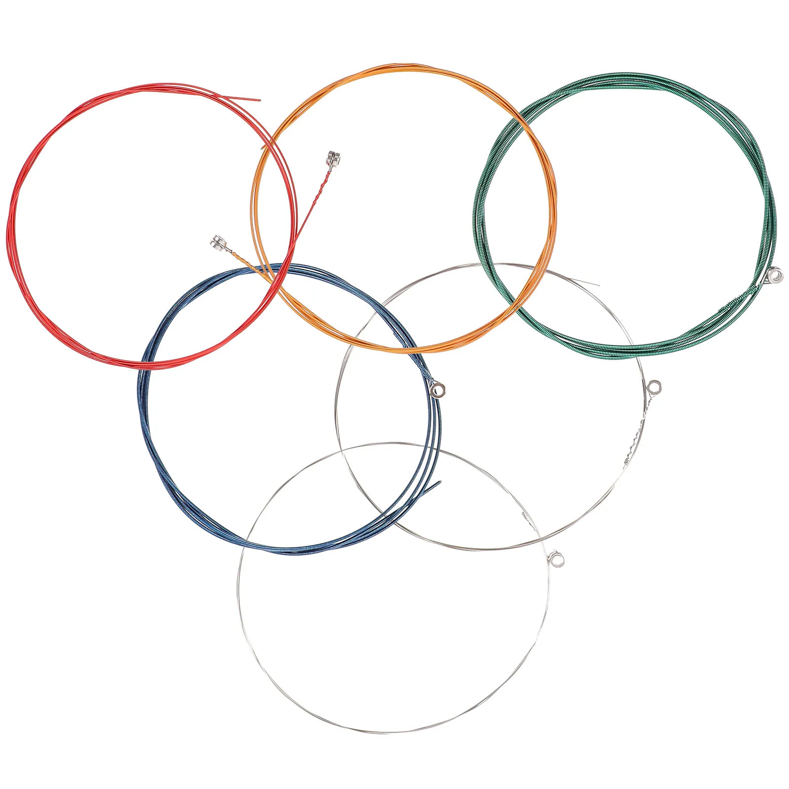 6개입 스틸 어쿠스틱 기타 줄 컬러 녹 방지 육각형 니켈 코어 교체 세트 초보자 연습용 밝고 선명한