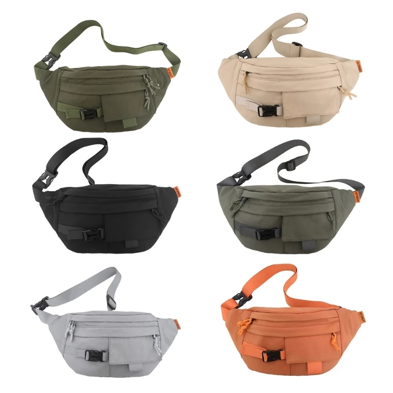 Nylon Crossbody Bag Sling Bag Outdoor Belt Bag for Teen Adult Chest Bag Over The Shoulder Bag Large Capacity Trendy Bag