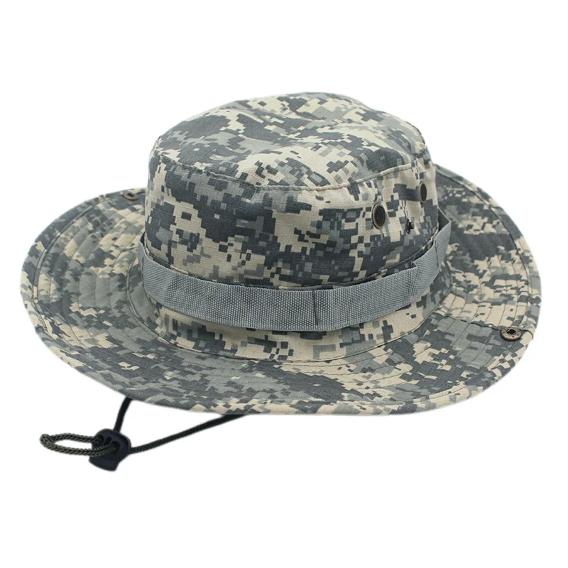 Summer Sun Hat Fishing Camouflage Casual Bucket Sunscreen Hat Quick Dry Cap Paintball Hats Outdoor Fishing Hiking Caps 36 Colors