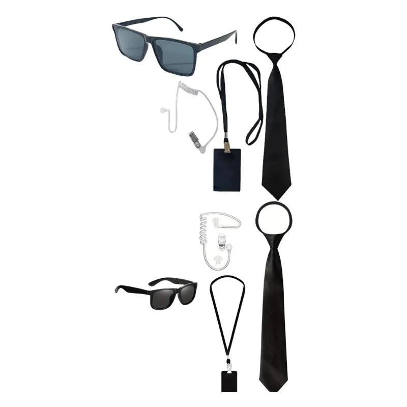 DXAA 4Pcs Secret Service Costume Accessories Agent Costume Spies Costume Accessories