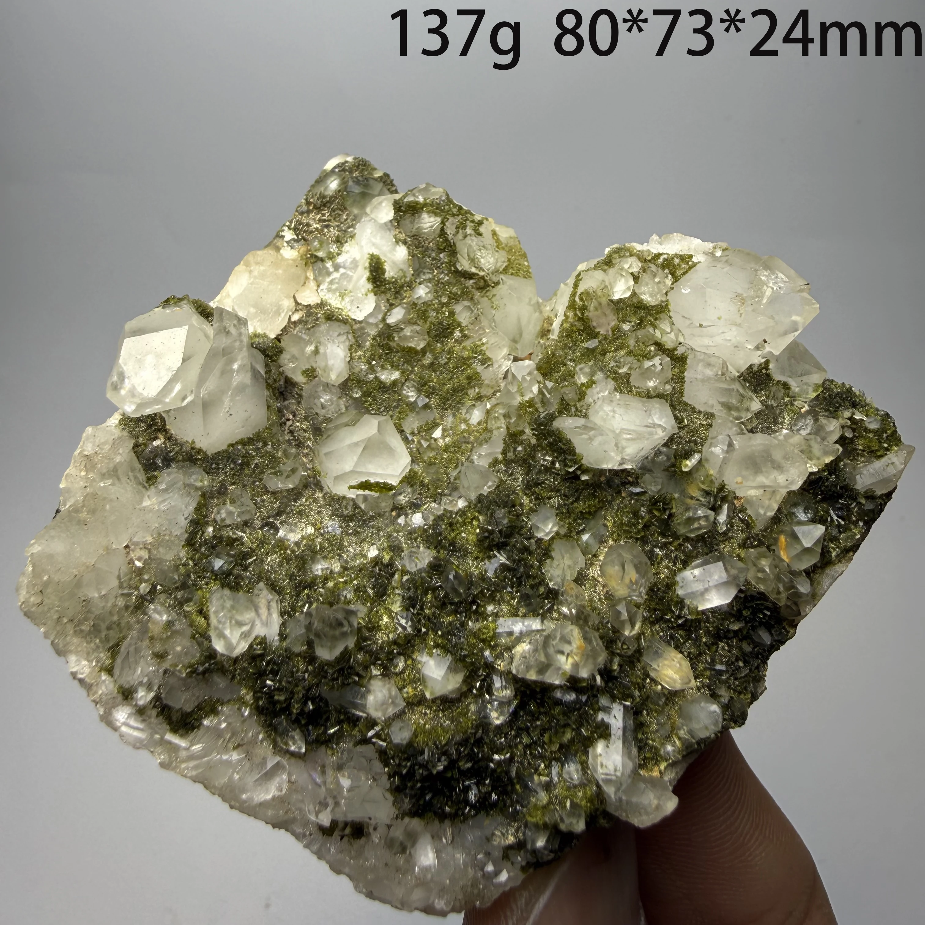 Natural Raw Garden Crystal Crystal and Epidote symbiotic mineral specimens + healing quartz crystals and stones A2-1-2