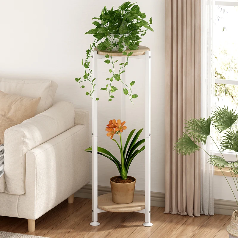 Living Room Balcony Garden Patio Multiple Plants Display Rack 2 Tier Indoor Outdoor Tall Corner Plant Shelf Metal Flower Stands